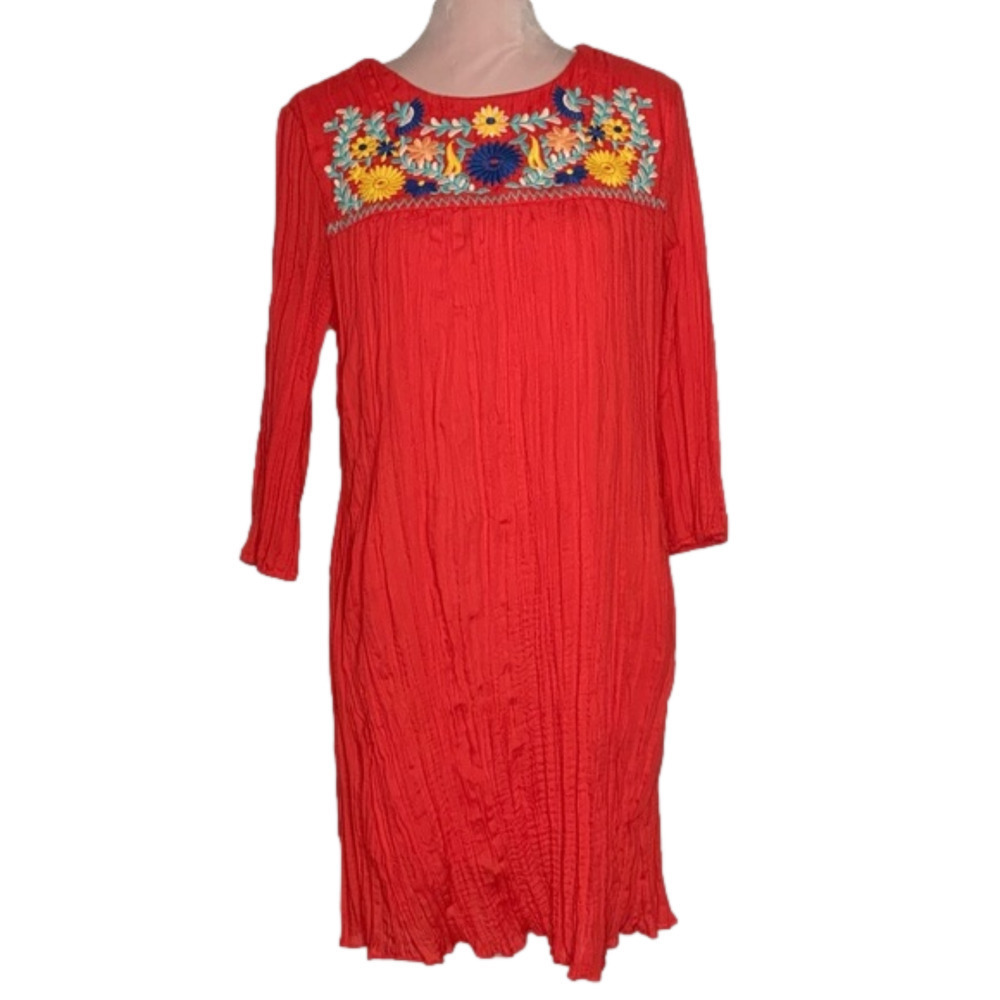 Beige by Eci cotton embroidered‎ dress.
